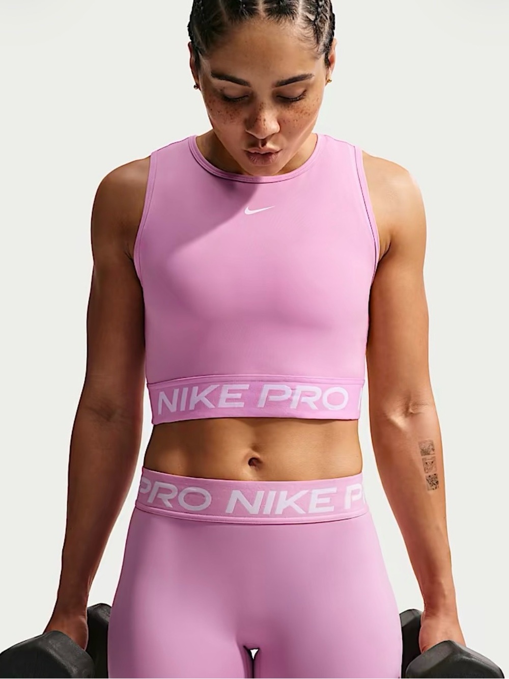 Nike Pro Women’s Medium Women's Dri-FIT Cropped Training Tank Light Magenta NWT